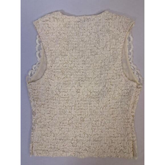 Vintage Express Y2K 90’s Babydoll Lace Sleeveless Tank Top Ivory Size XS - Picture 10 of 16